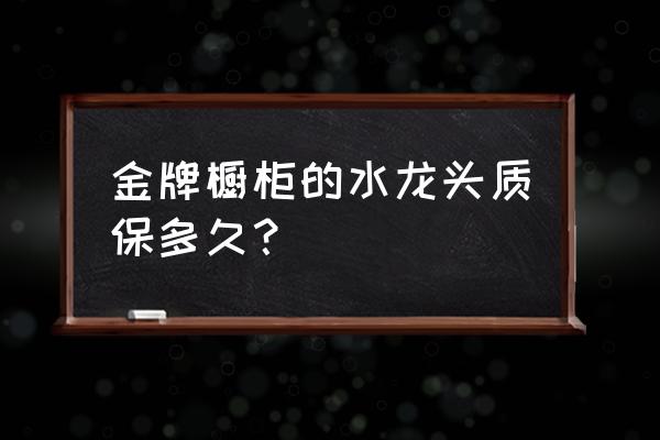 金牌橱柜送的水龙头水小吗 金牌橱柜的水龙头质保多久？