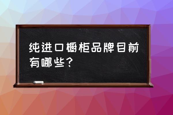 橱柜进口高端品牌有哪些 纯进口橱柜品牌目前有哪些？