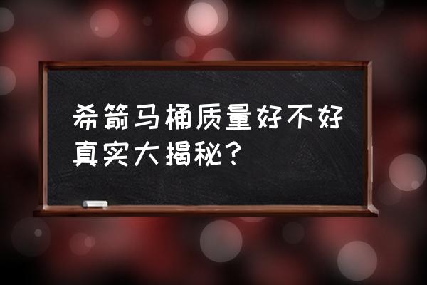 希箭的智能马桶怎么样 希箭马桶质量好不好真实大揭秘？