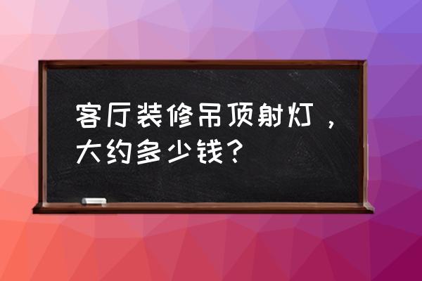 客厅射灯多少钱一个 客厅装修吊顶射灯，大约多少钱？