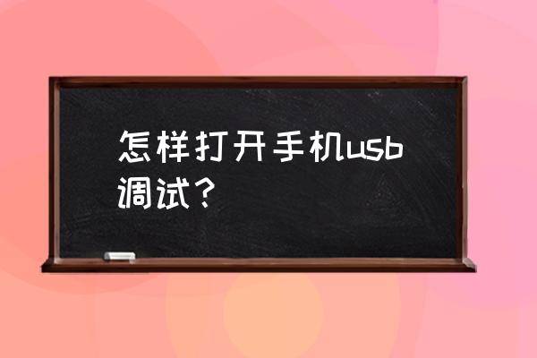 usb调适在哪里 怎样打开手机usb调试？