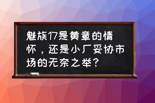 魅族17和17pro区别 魅族17是黄章的情怀，还是小厂妥协市场的无奈之举？