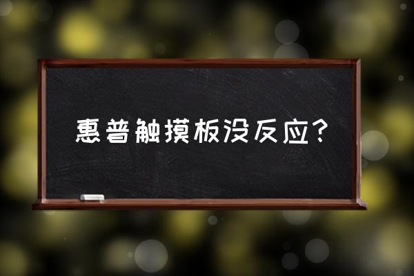 苹果电脑笔记本鼠标触摸板没反应 惠普触摸板没反应？