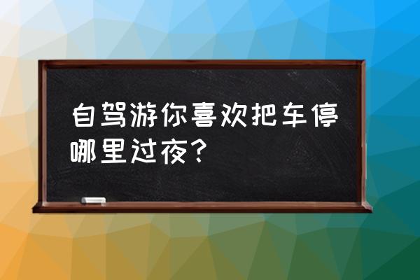 判断停车位置最简单方法 自驾游你喜欢把车停哪里过夜？