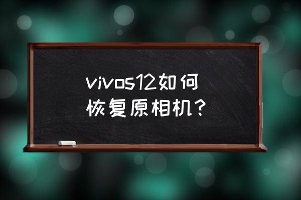 相机sd卡数据恢复的简单方法 vivos12如何恢复原相机？