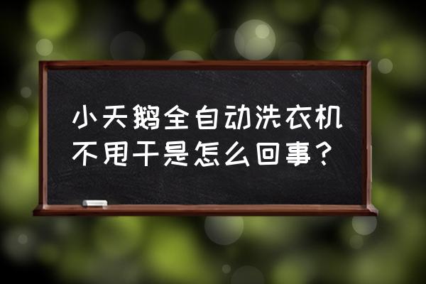 小天鹅全自动洗衣机不排水维修 小天鹅全自动洗衣机不甩干是怎么回事？