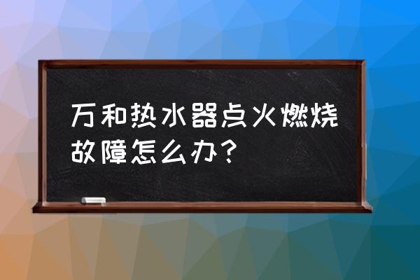 万和维修方法大全 万和热水器点火燃烧故障怎么办？