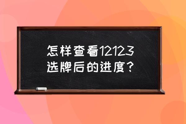 怎么知道新车牌有没有制作好 怎样查看12123选牌后的进度？