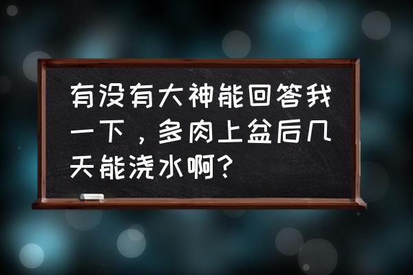 刚买来的多肉怎么种 有没有大神能回答我一下，多肉上盆后几天能浇水啊？