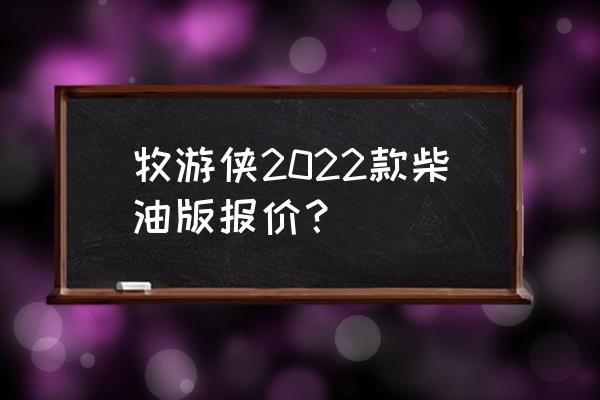 牧游侠有几个音响 牧游侠2022款柴油版报价？