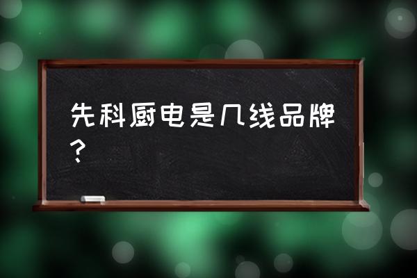 小型厨房智能电器 先科厨电是几线品牌？