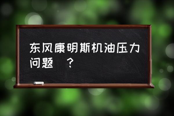 吉林康明斯柴油发电机组更换机油 东风康明斯机油压力问题_？