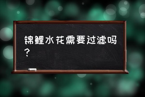 养锦鲤用智能过滤还是传统过滤 锦鲤水花需要过滤吗？