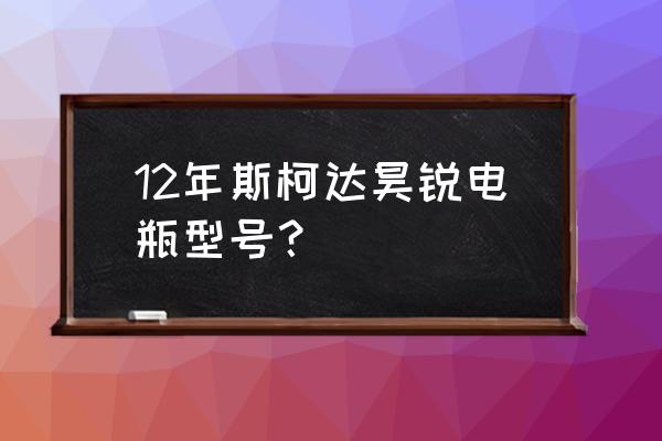 斯柯达昕锐怎样换电瓶 12年斯柯达昊锐电瓶型号？